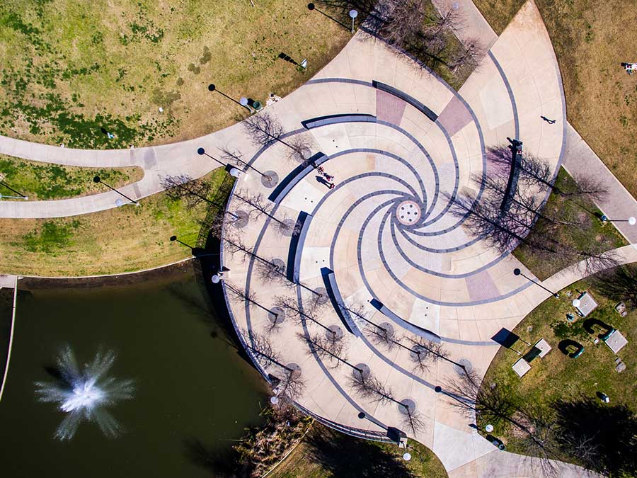 Butler Park Fountains in Austin, Texas in the USA