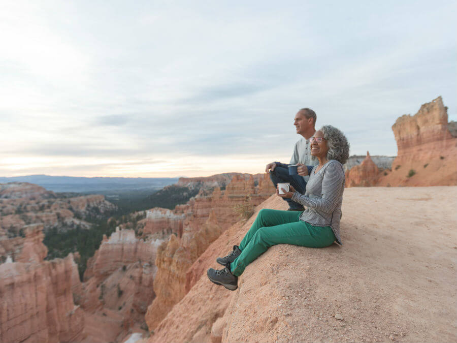 Mature couple hiking