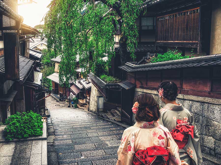 Local geishas in Japan