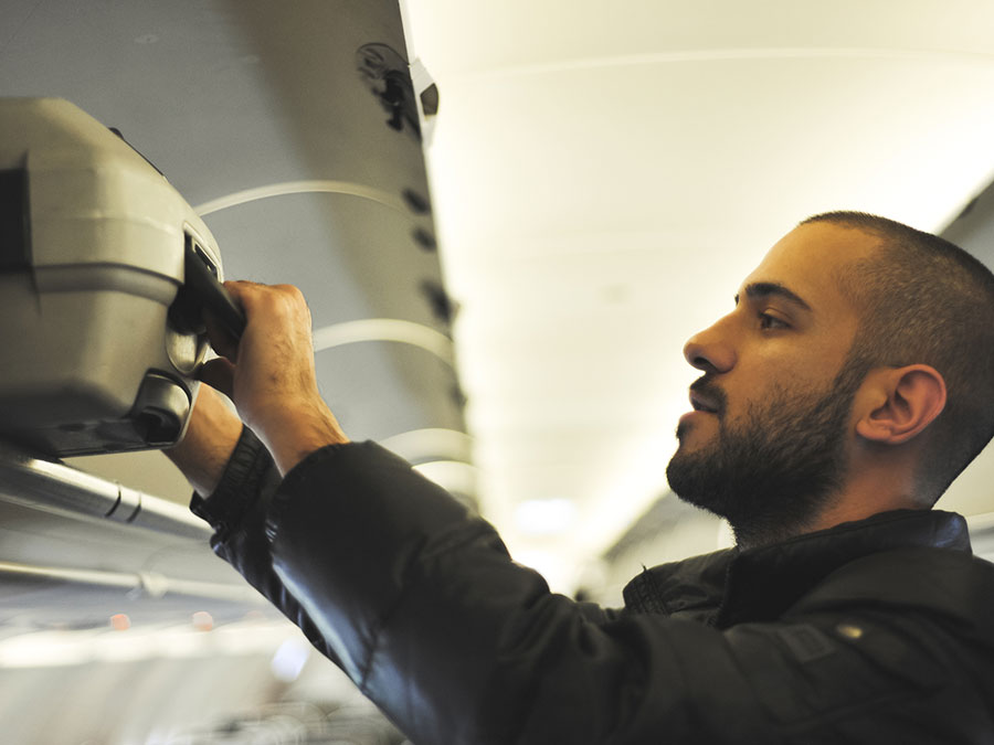 Man on plane